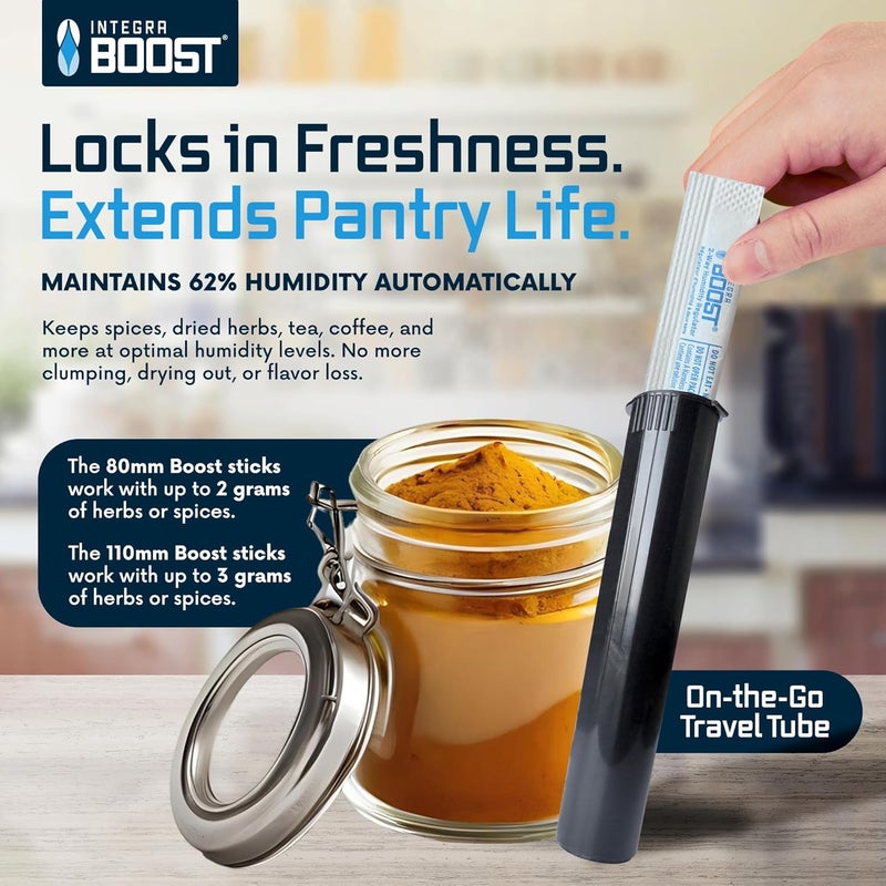 Integra Boost 62% RH, 2 Way Humidity Control Sticks – Pack of 20 with 98mm Squeeze Top Containers Included | Moisture Absorbers (Black) - Image 2